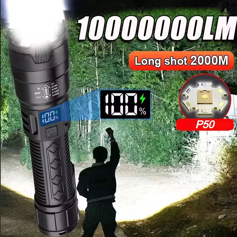 Camping Cooking Fish - High Strong Power Led Flashlights 2000LM