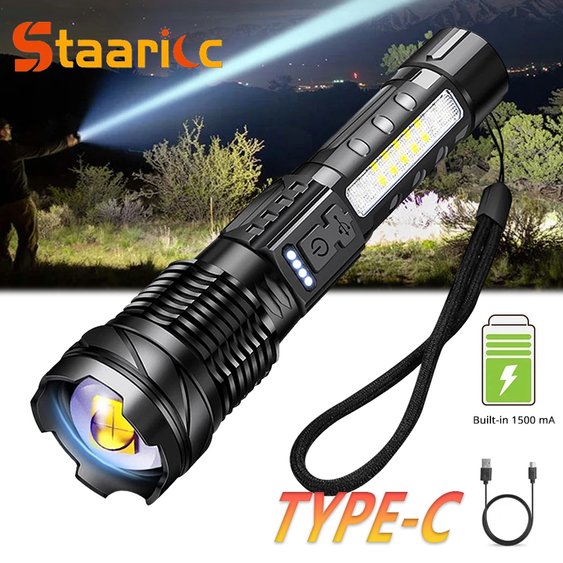 Camping Cooking Fish - Powerful XHP50 LED Flashlight Waterproof 18650