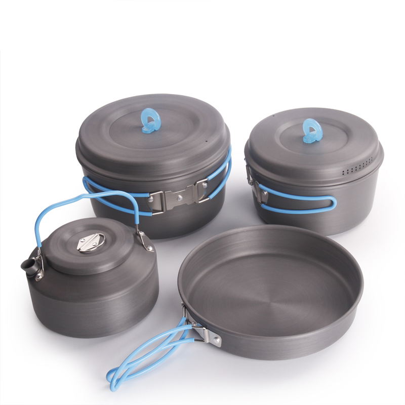Camping Cooking Equipment Bag - Aluminum Outdoor Camping Cookware Set with