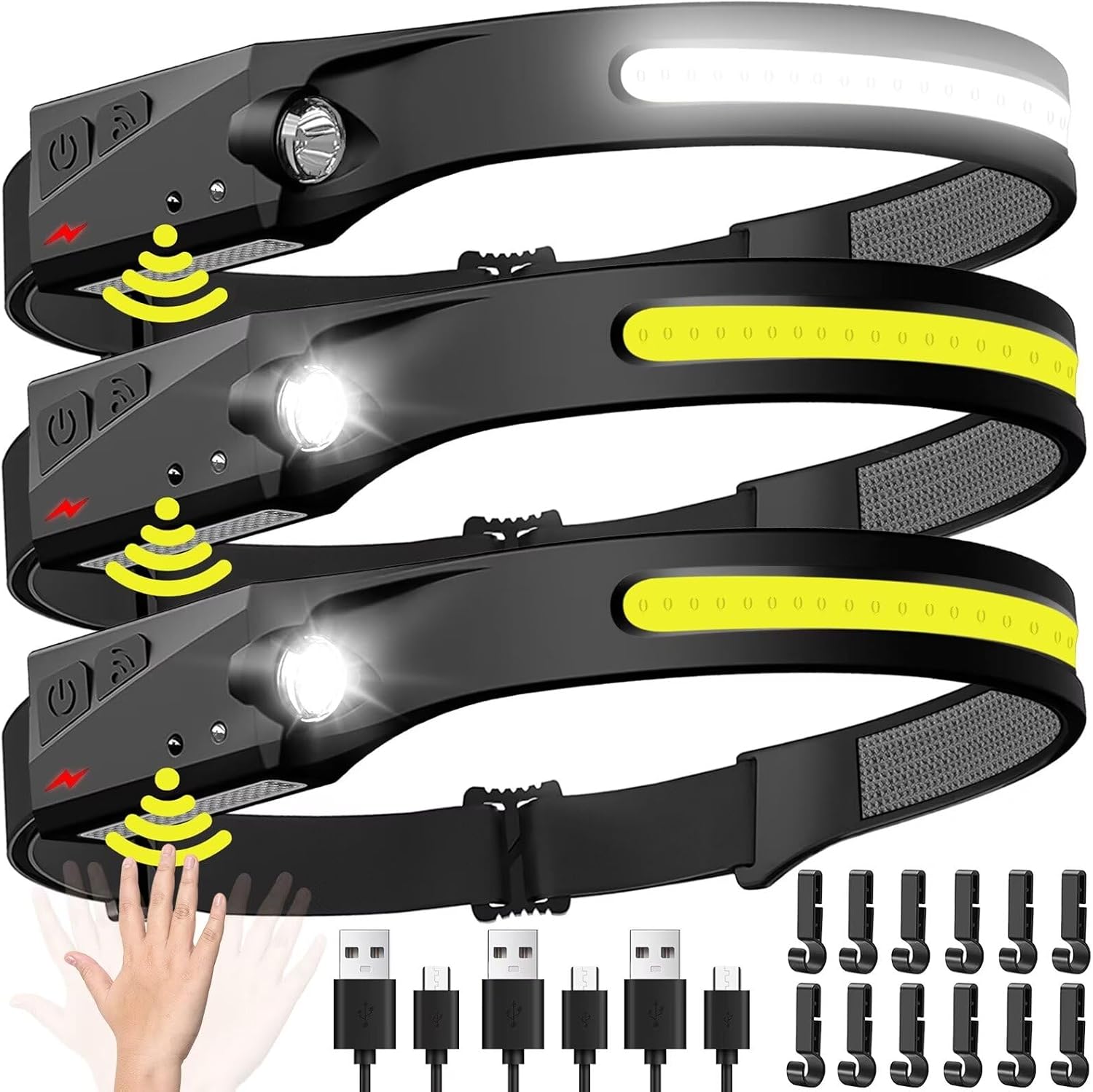 Camping Cooking Fish - Sensor Headlamp LED Head Flashlight Rechargeable