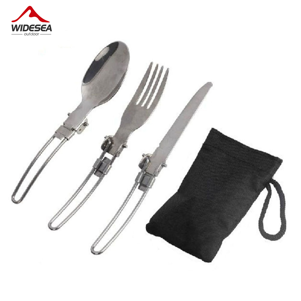 Camping Cooking Set Stainless Steel - 3 pcs 1 set Portable Outdoor