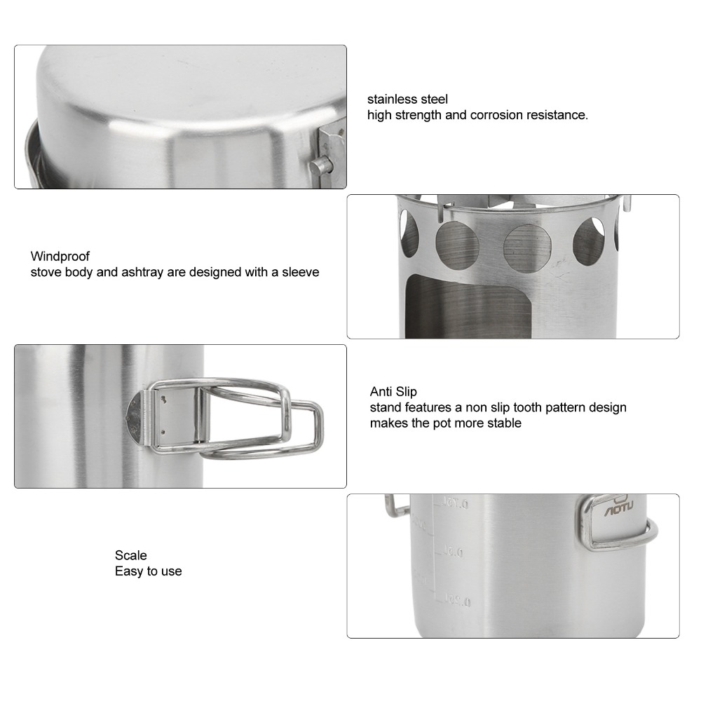 Durable Stainless Steel Campin - đánh giá và giá Camping Cooking Set Stainless Steel