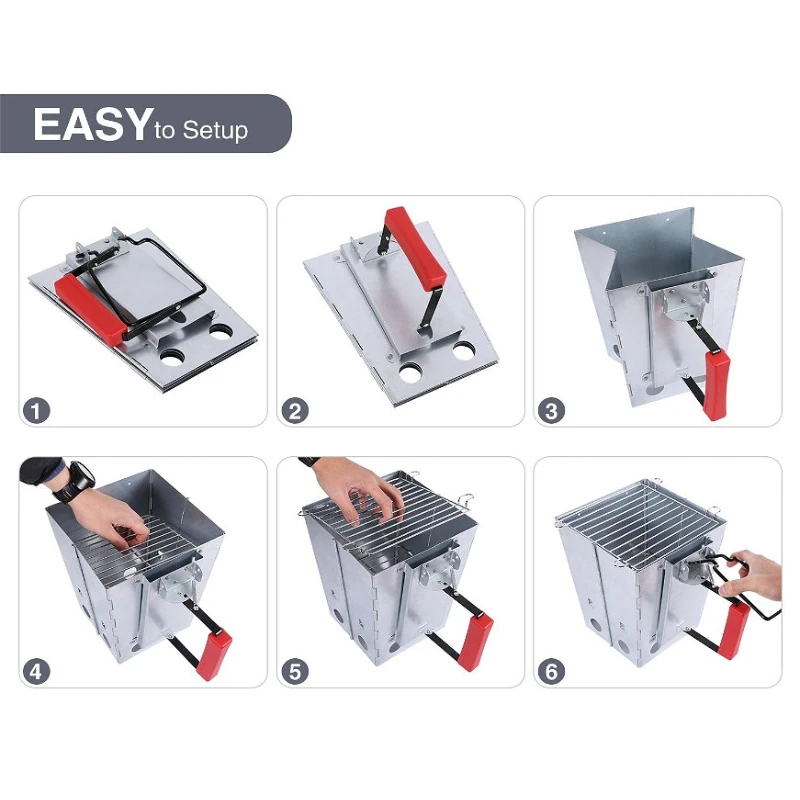 1PCS Collapsible Camping Grill - đánh giá và giá Charcoal Chimney Starter