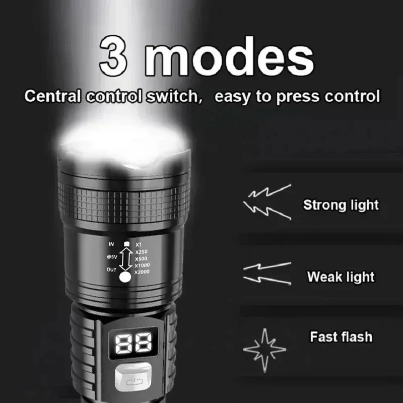 Rechargeable LED Flashlight 10 - đánh giá và giá Camping Cooking Fish