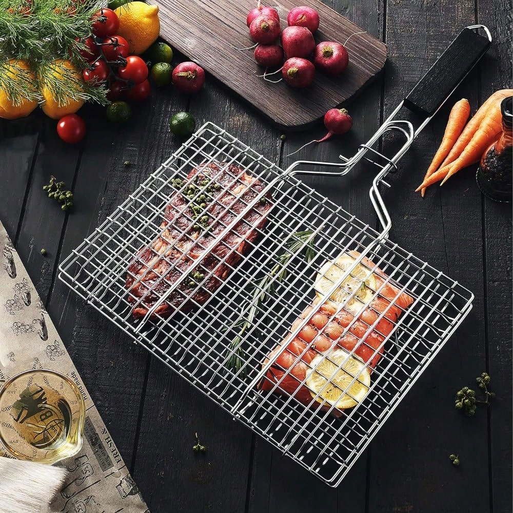 Portable Grilling Basket Foldi - đánh giá và giá Camping Cooking Basket