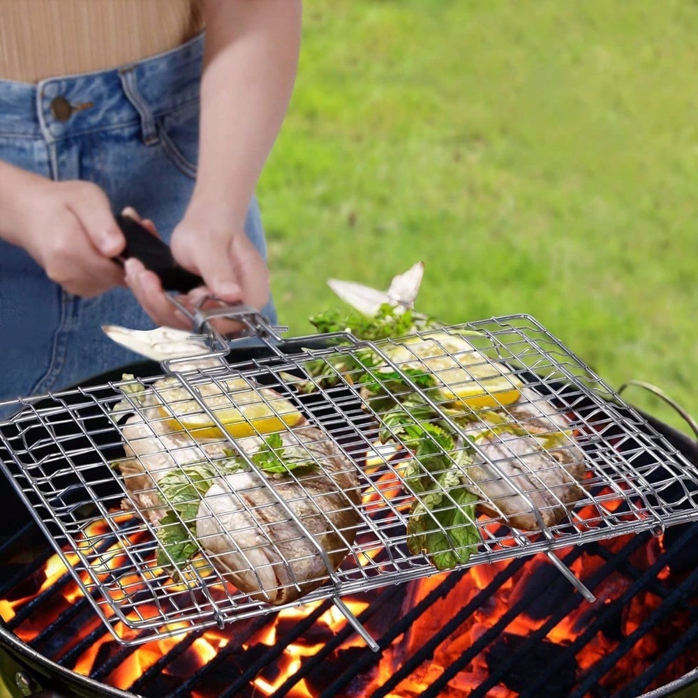 Portable Grilling Basket Foldi - đánh giá và giá Camping Cooking Basket