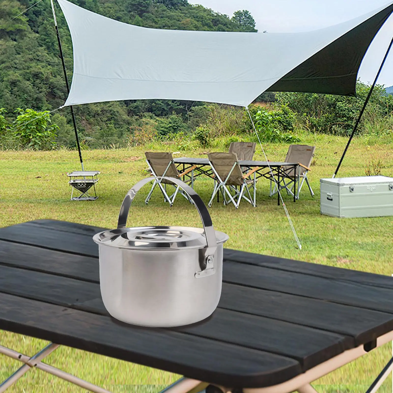 Camping Pot Made of Stainless  - đánh giá và giá Camping Cooking Pot With Lid