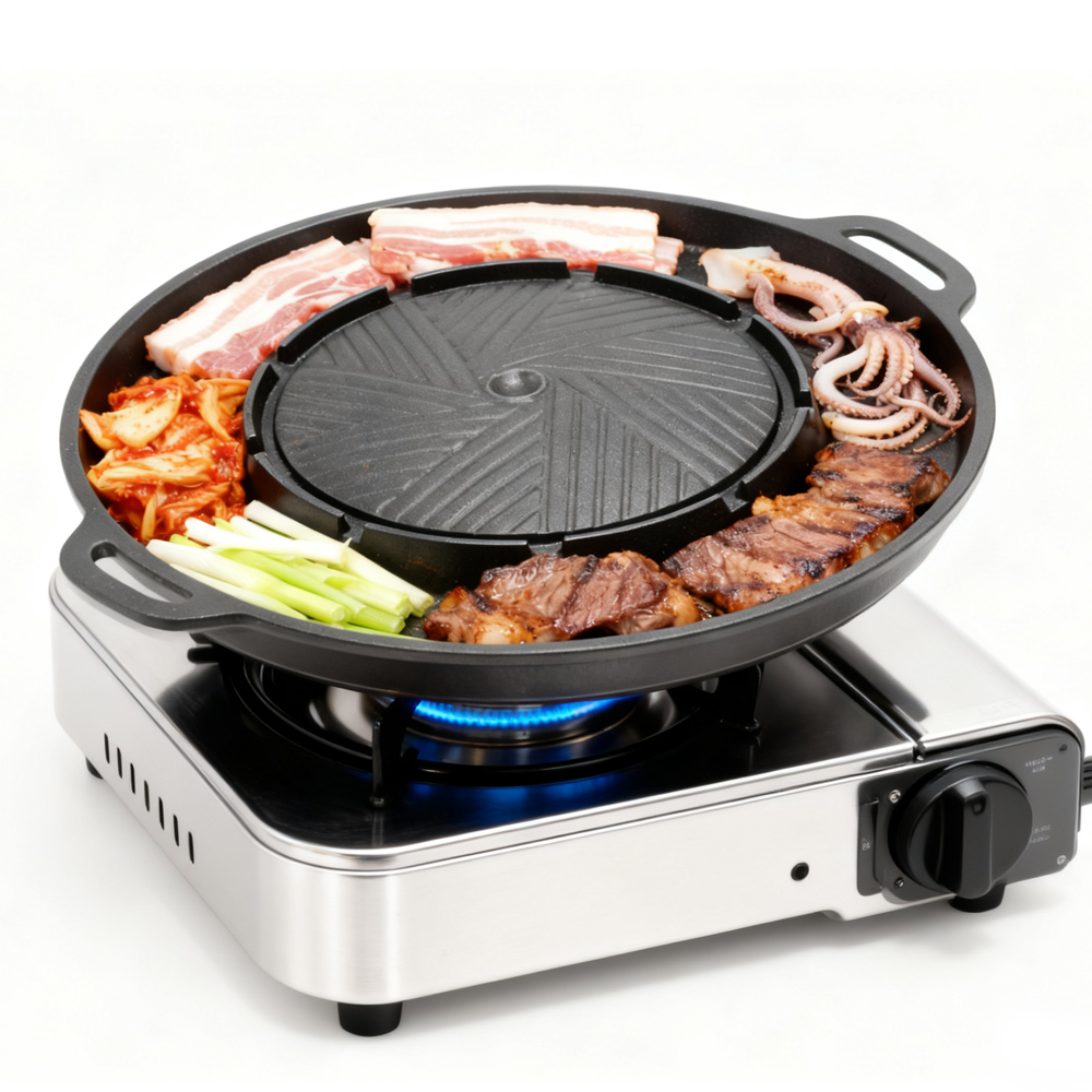 KOSUN Korean BBQ Grill Pan 2 i - đánh giá và giá Camping Cooking Survival