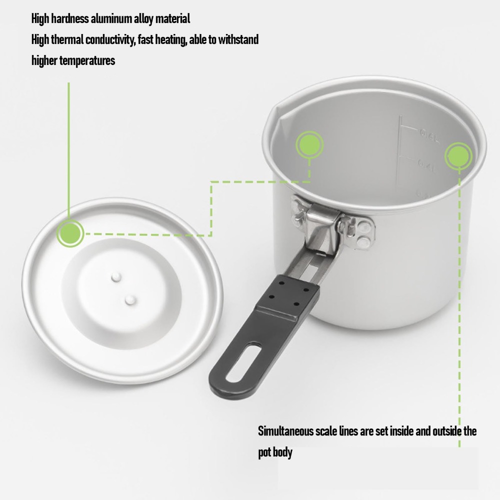 Camping Cooking Pot, 770ml Por - đánh giá và giá Camping Cooking Pot With Lid