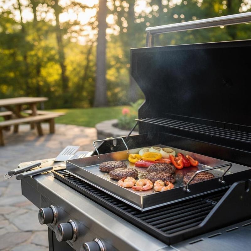 Universal Flat Top Griddle 18x - đánh giá và giá Camping Cooking Survival
