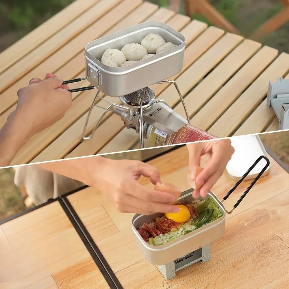 800/1400ML Aluminum Lunch Boxe - đánh giá và giá Camping Cooking Meals