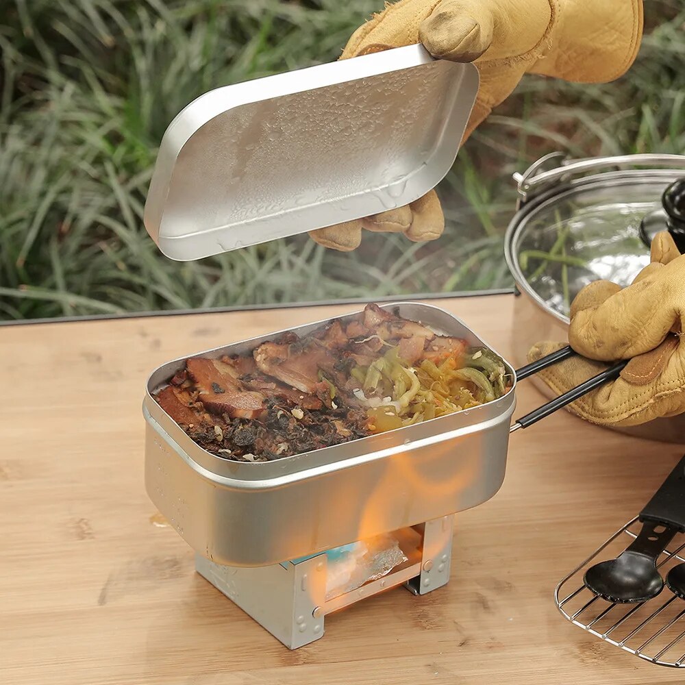 800/1400ML Aluminum Lunch Boxe - đánh giá và giá Camping Cooking Meals