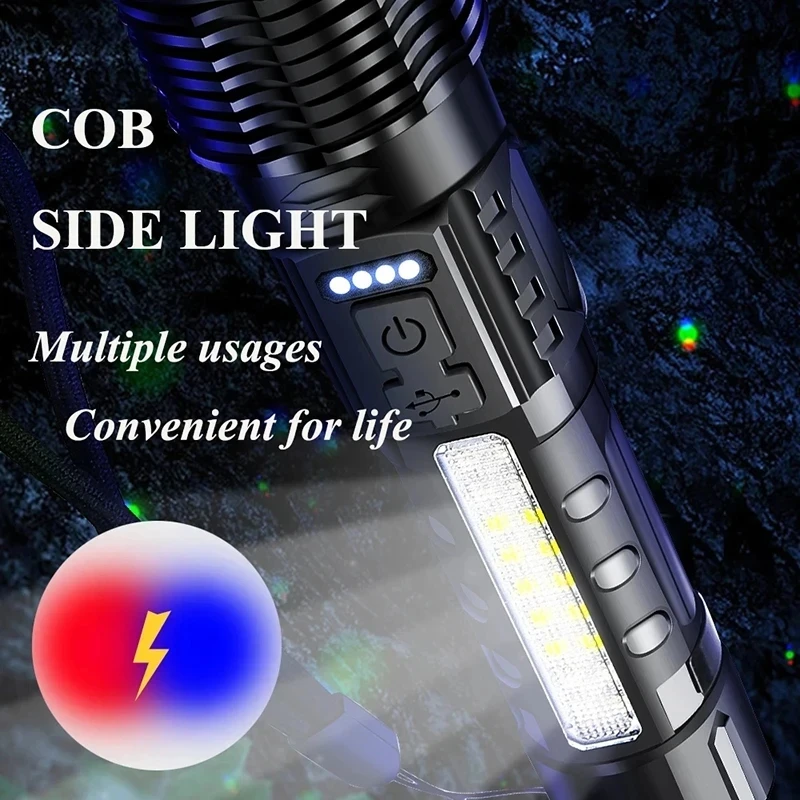 Powerful XHP50 LED Flashlight  - đánh giá và giá Camping Cooking Fish
