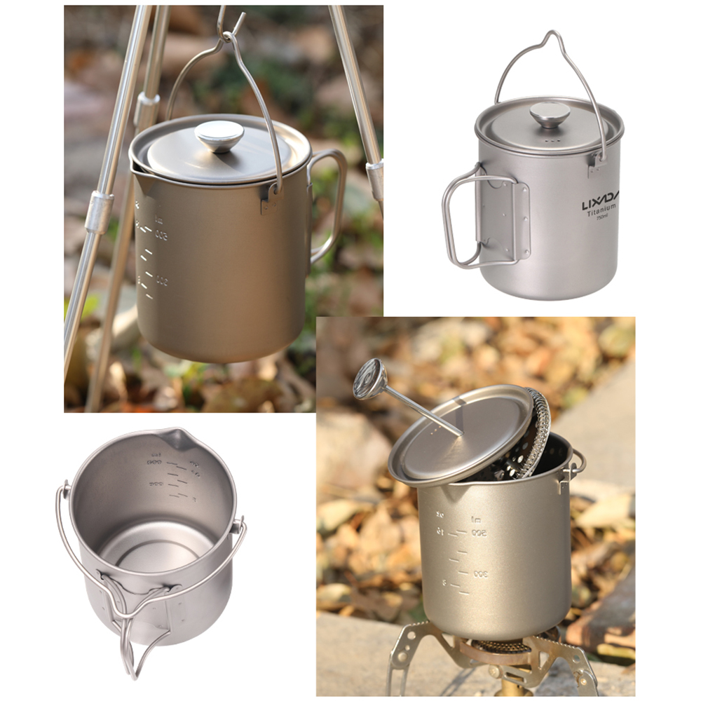 Ti Coffee Cup Lixada 750ml Tit - đánh giá và giá Camping Cooking Pot With Lid
