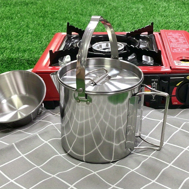 1PC Compact and Portable 1.2L  - đánh giá và giá Camping Cooking Set Stainless Steel