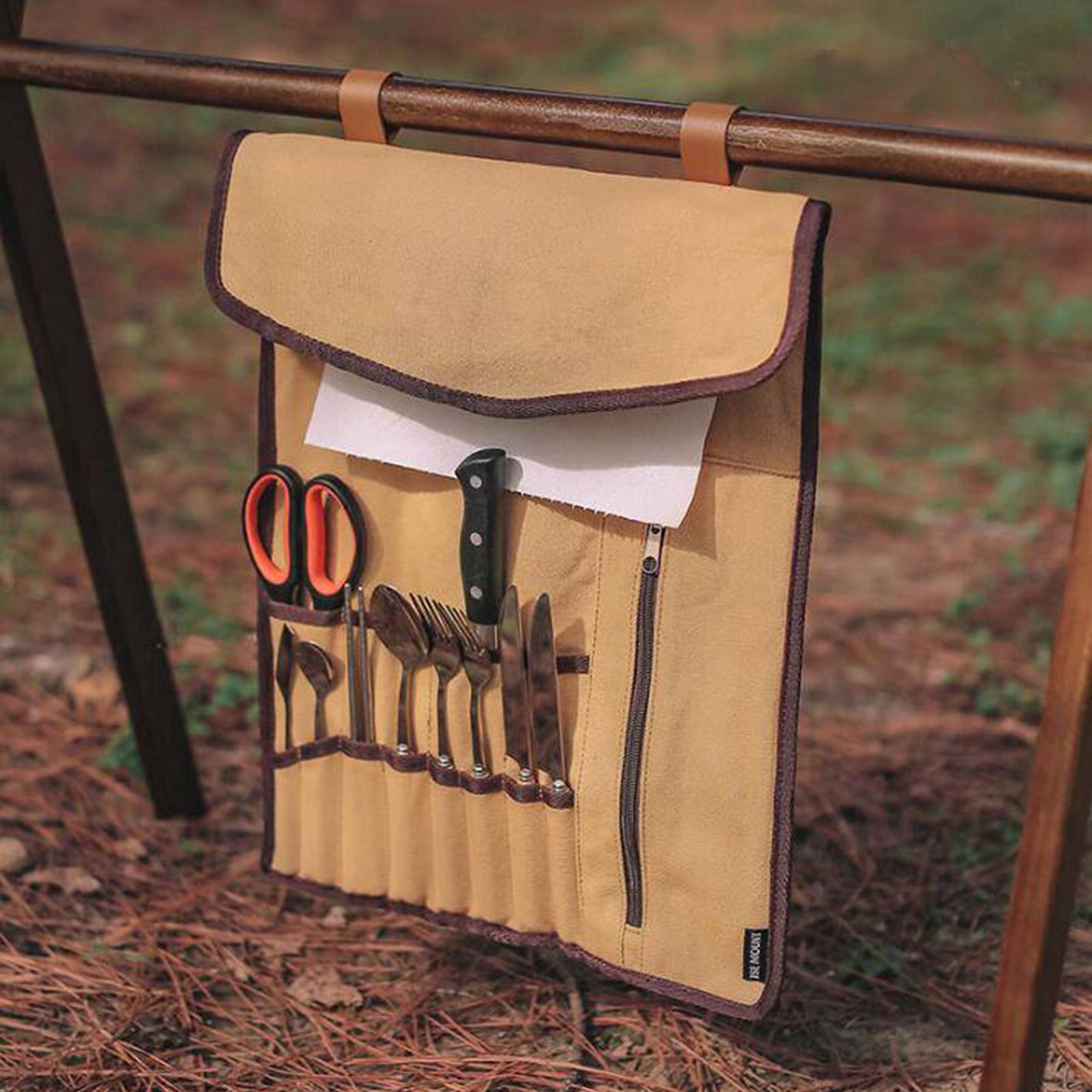 Portable Camping Utensil Roll  - đánh giá và giá Camping Cooking Utensil Organizer