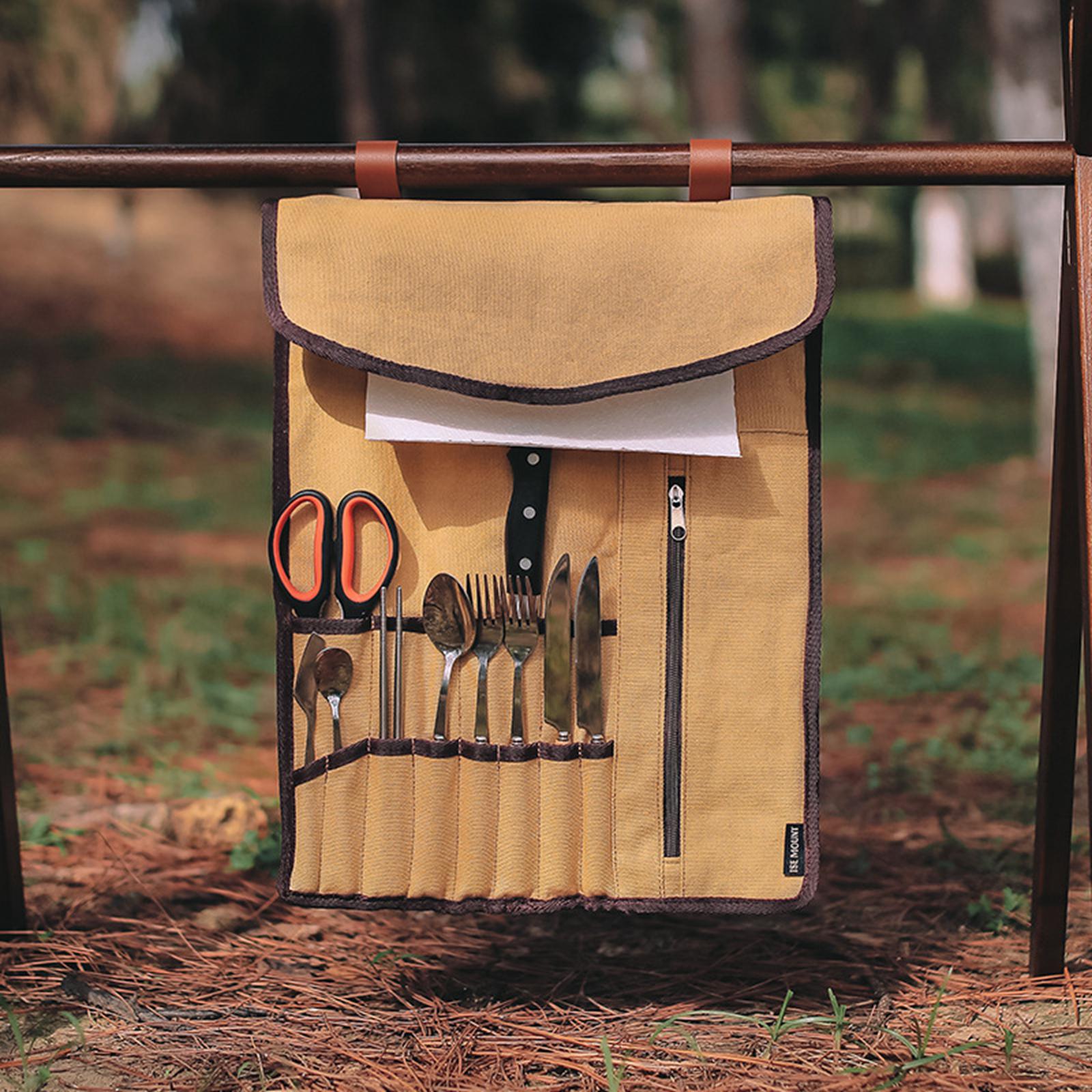 Portable Camping Utensil Roll  - đánh giá và giá Camping Cooking Utensil Organizer