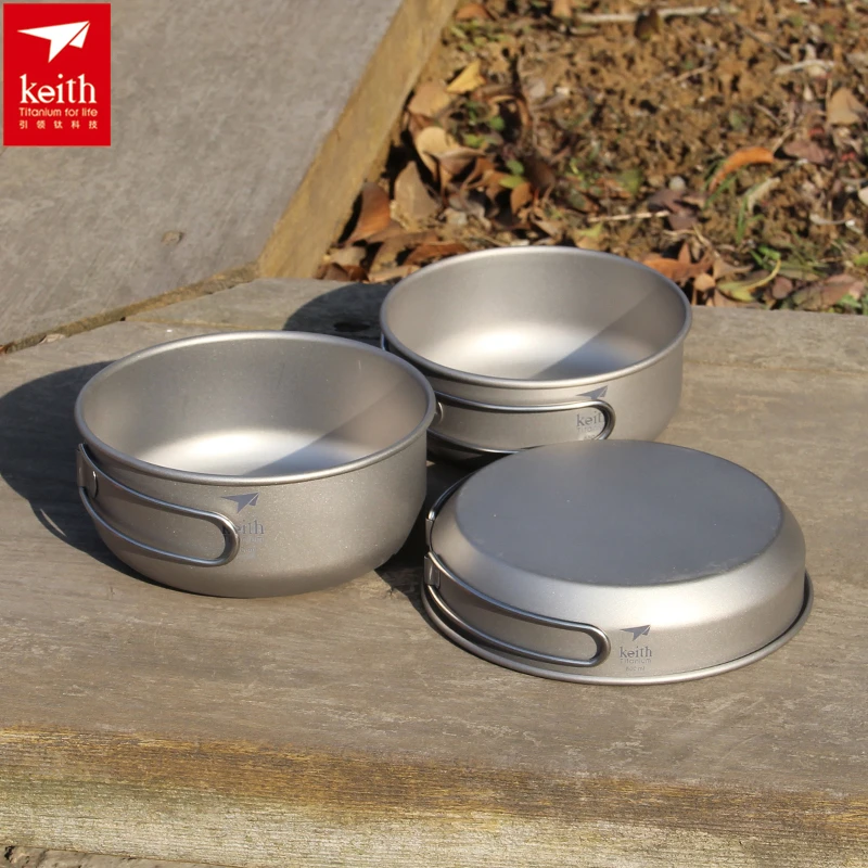 Keith 3PCS Titanium Cookware P - đánh giá và giá Camping Cooking Set Stainless Steel