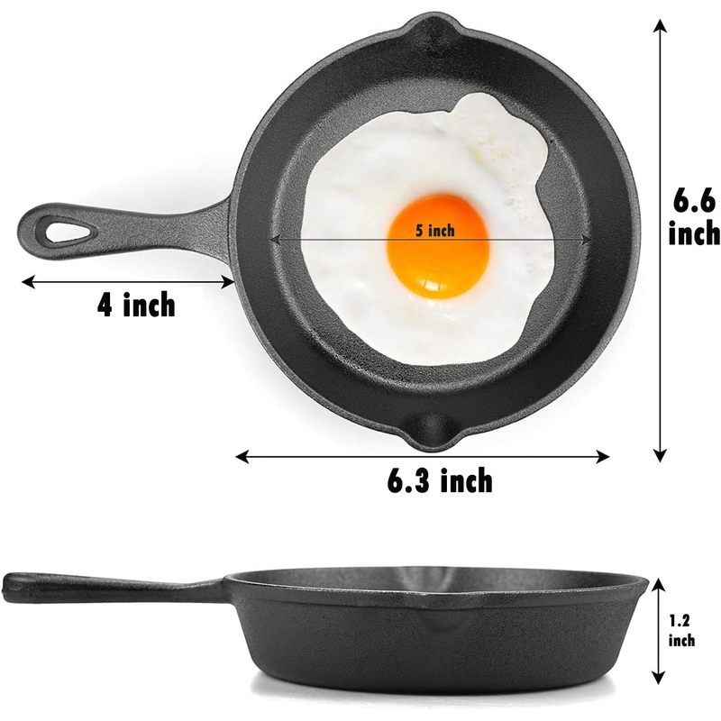 6 Inch Cast Iron Skillet, Fryi - đánh giá và giá Camping Cooking Ovens