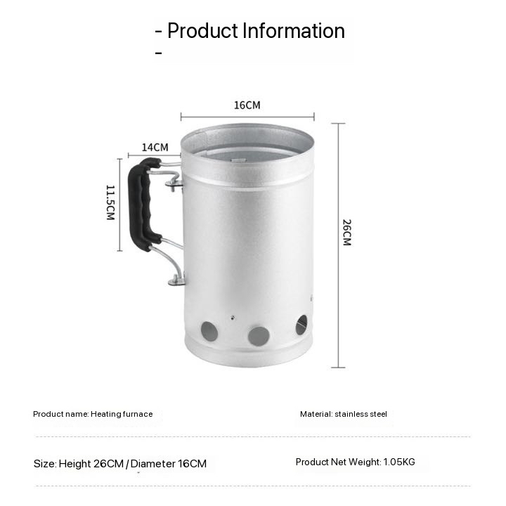 -FAVOUR Auplex Kamado Stainles - đánh giá và giá Charcoal Chimney Starter
