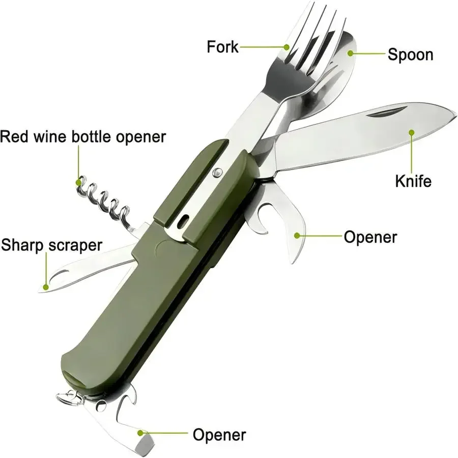 Camping Gear 5-in-1 Stainless  - đánh giá và giá Camping Cooking Survival