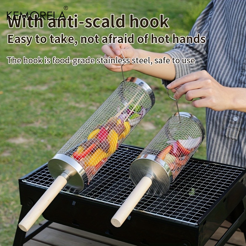 Round Barbecue Grill Basket Se - đánh giá và giá Camping Cooking Basket