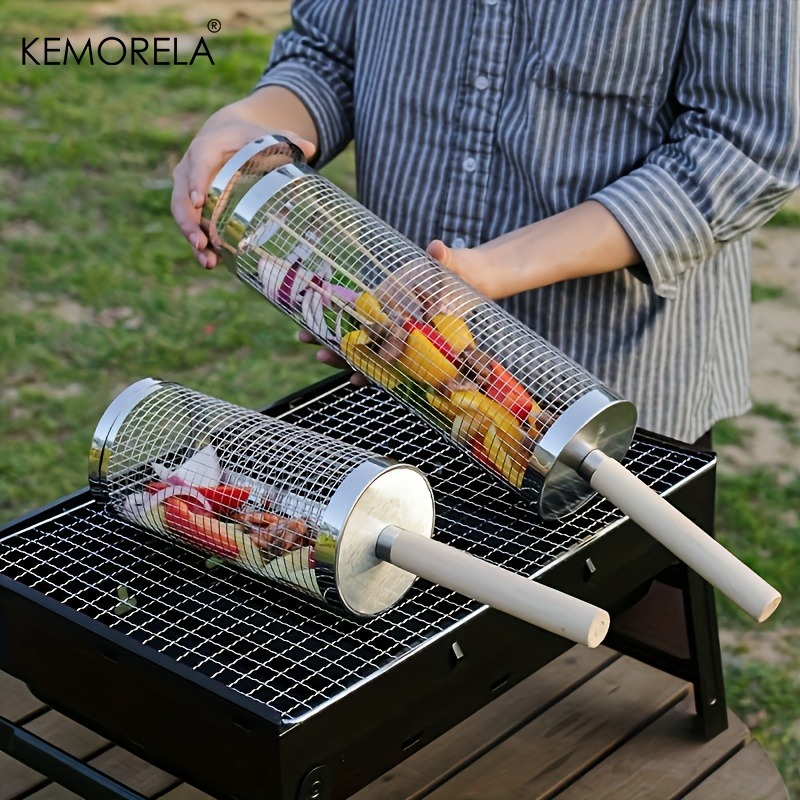 Round Barbecue Grill Basket Se - đánh giá và giá Camping Cooking Basket