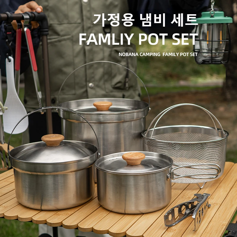 2026 New Outdoor Stainless Ste - đánh giá và giá Camping Cooking Set Stainless Steel