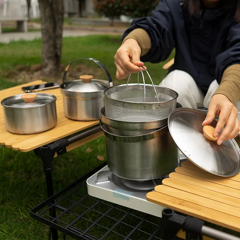 2026 New Outdoor Stainless Ste - đánh giá và giá Camping Cooking Set Stainless Steel