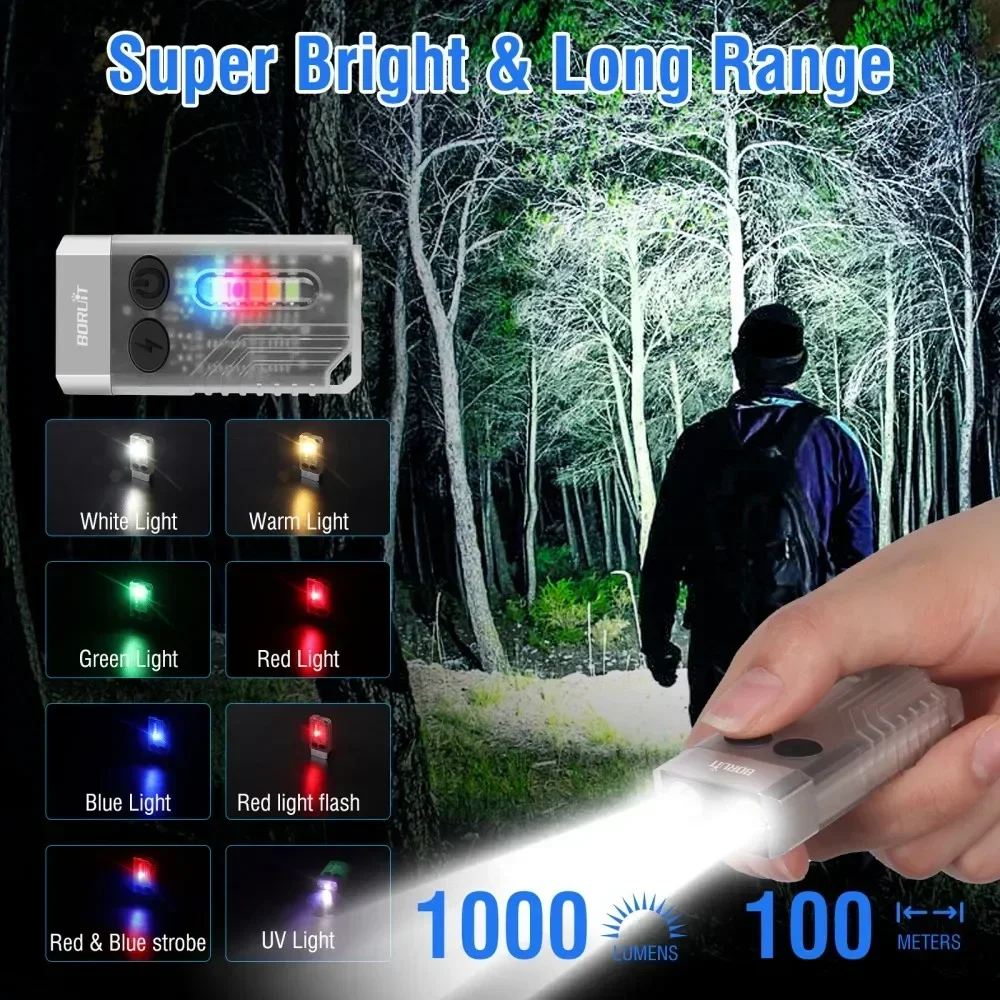 BORUiT V10 Keychain UV LED EDC - đánh giá và giá Camping Cooking Fish
