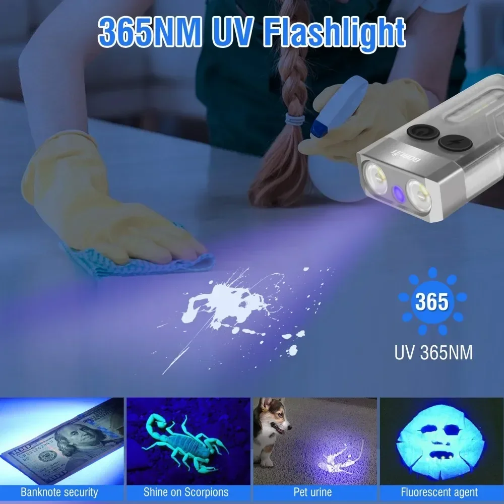 BORUiT V10 Keychain UV LED EDC - đánh giá và giá Camping Cooking Fish