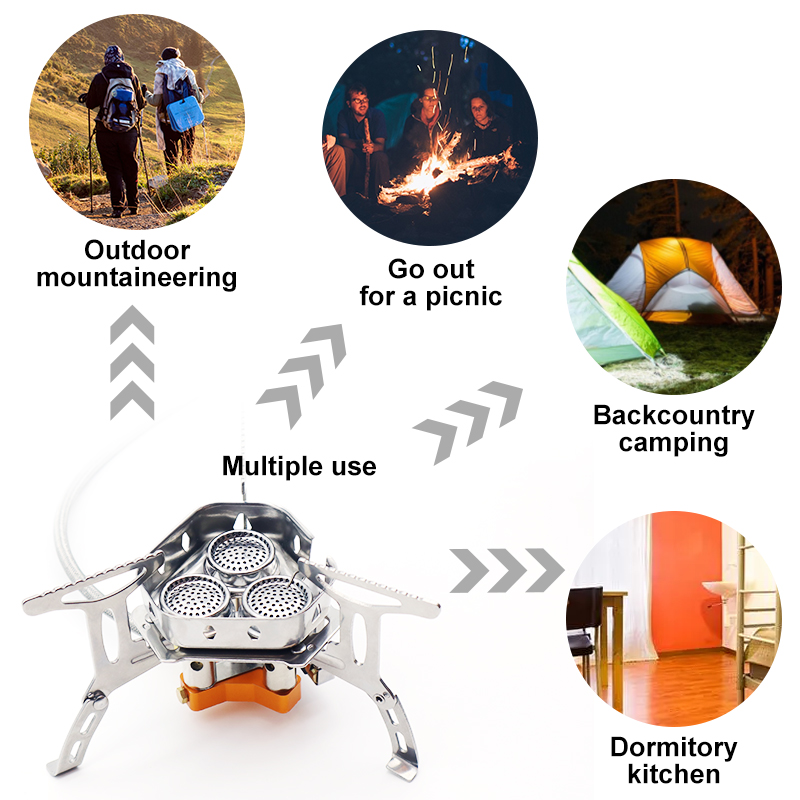 PACOONE Three Heads Gas Stove  - đánh giá và giá Camping Cooking Equipment Bag