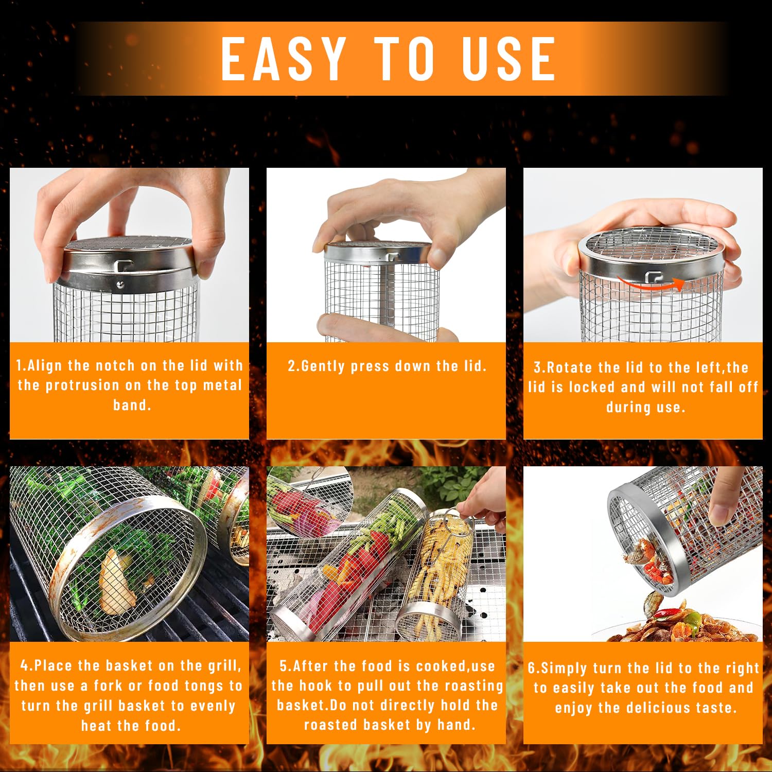 2 Pieces Rolling Grilling Bask - đánh giá và giá Camping Cooking Basket