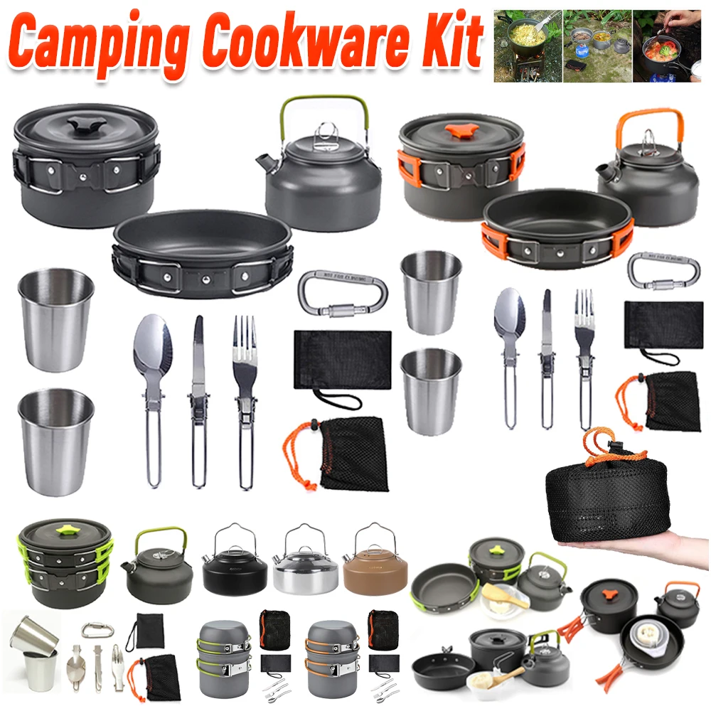 Camping Cookware Kit Kettle Po - đánh giá và giá Camping Cooking Set Stainless Steel