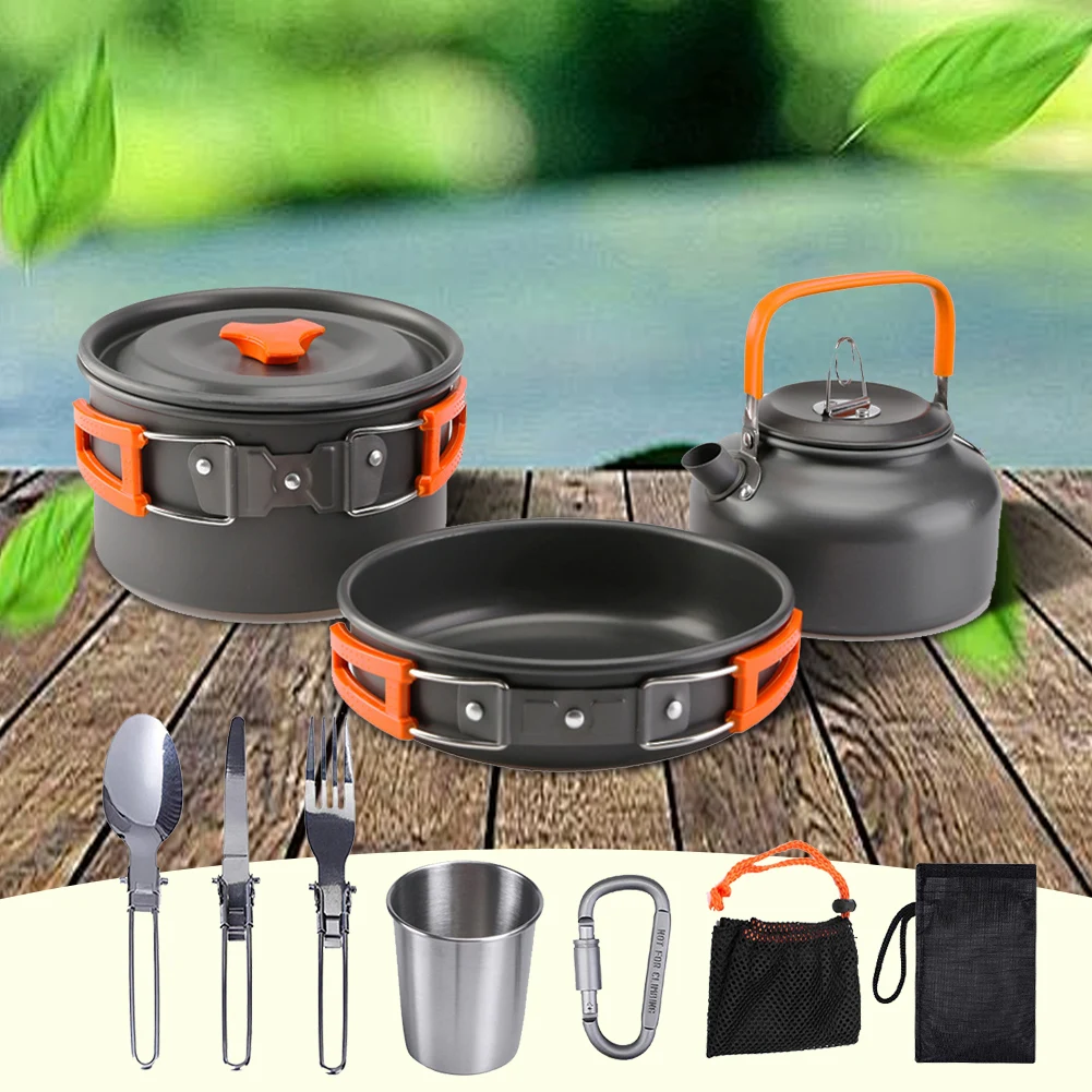 Camping Cookware Kit Kettle Po - đánh giá và giá Camping Cooking Set Stainless Steel