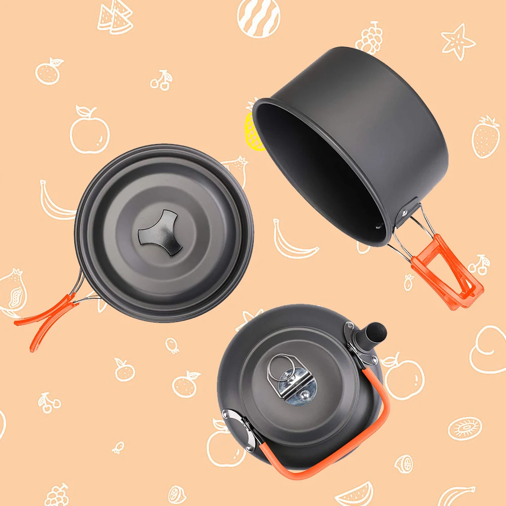 Camping Cookware Kit Kettle Po - đánh giá và giá Camping Cooking Set Stainless Steel