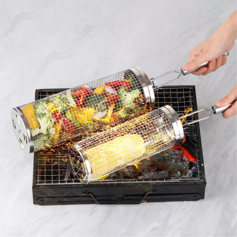 Stainless Steel Rolling Grill  - đánh giá và giá Camping Cooking Basket