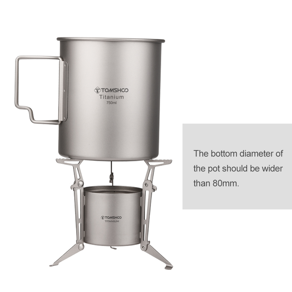 TOMSHOO Ti Alcohol Stove and L - đánh giá và giá Camping Cooking Pot With Lid