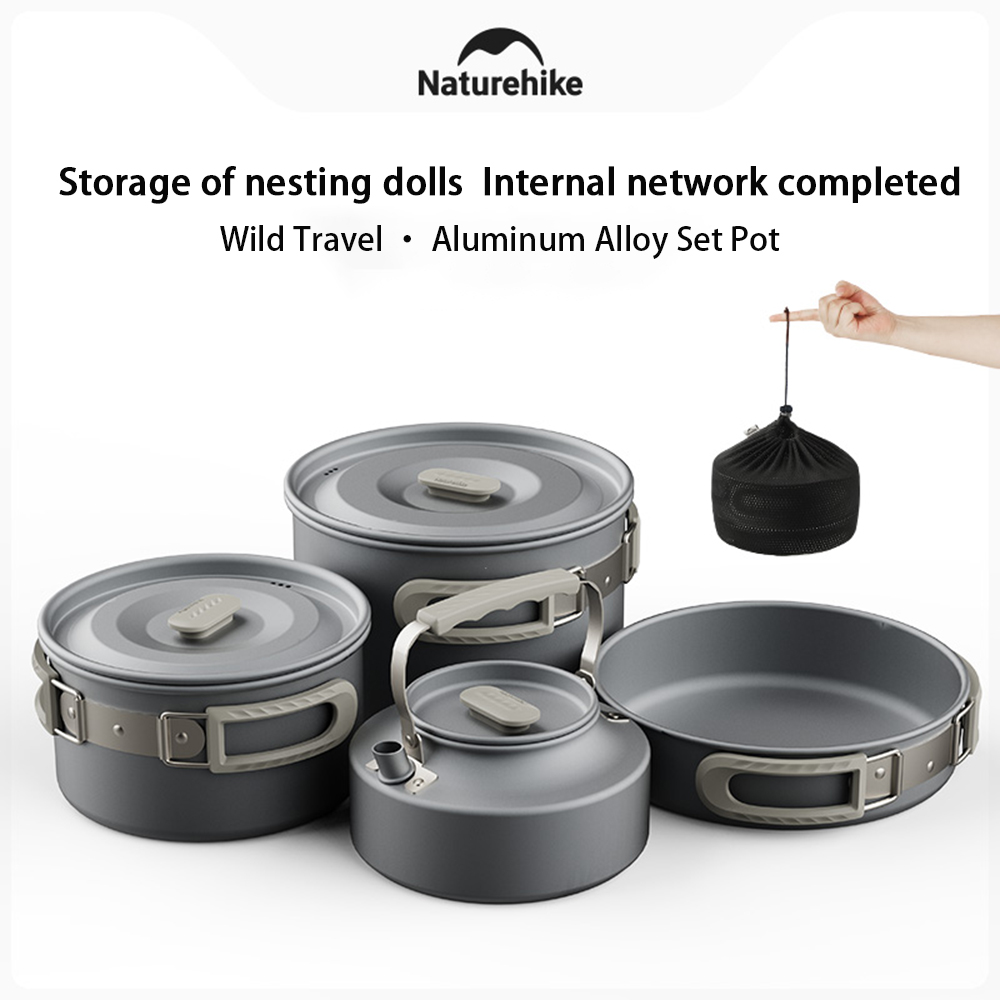 Naturehike Outdoor Pot Set,Cam - đánh giá và giá Camping Cooking Set Stainless Steel